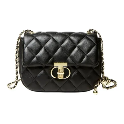 Narandu Сумка с цепочкой из коровьей кожи на одно плечо маленькая квадратная сумка маленькая женская черный экрю