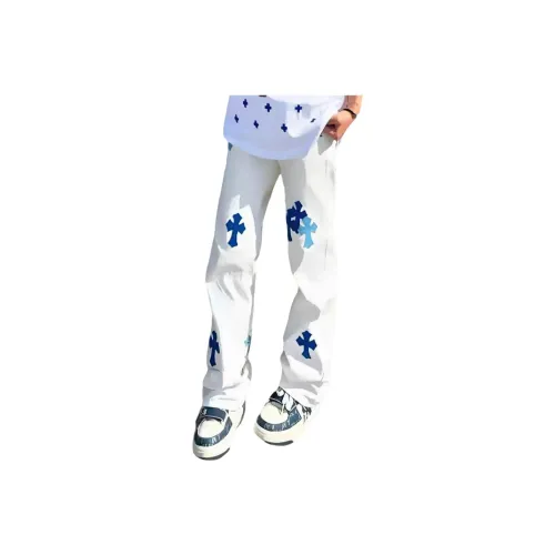 NEVER RULE Белый Унисекс Джинсы