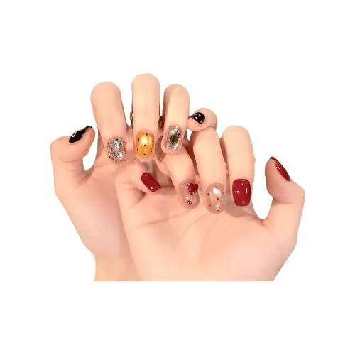 T Z Модный Городской Chic Стиль ATMOSPHERE Карамель Малиновый Color Block False Nail Oval Cropped Дофаминовая одежда