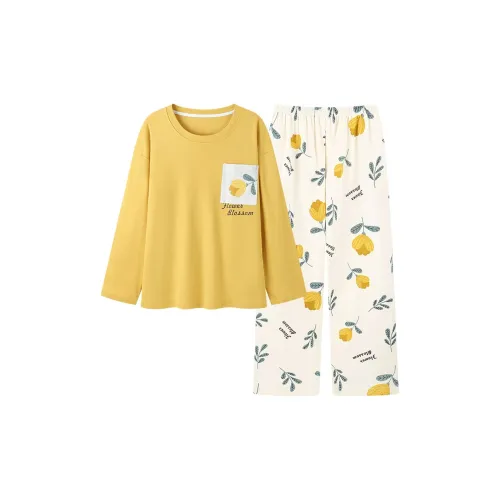 Aidai Имбирный Желтый Женские Пижамные Комплекты