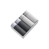 4 пачки — Высокий графический 100% хлопок + 10A шелк тутового дерева антибактериальный — 2 железно-серый + 2 светло-серый