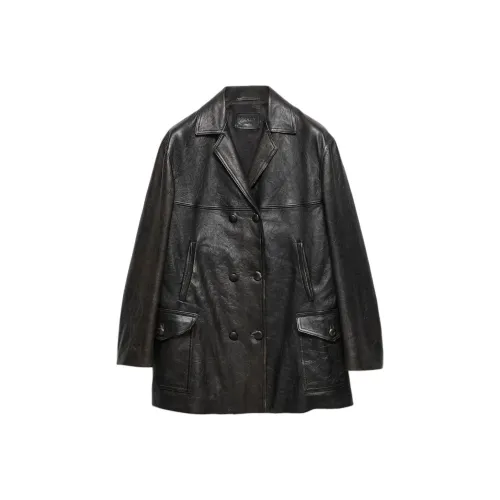 PRADA Черные Женские Кожаные Куртки