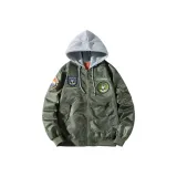 Зимний утепленный армейский зеленый [с капюшоном, съемный]