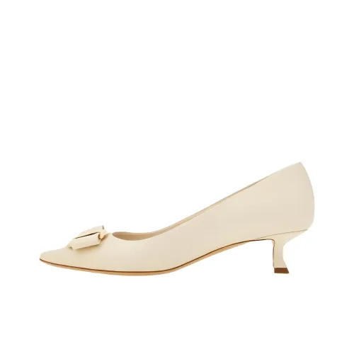 FERRAGAMO Vara Узкий каблук Высокие каблуки 4CM Женские Белые