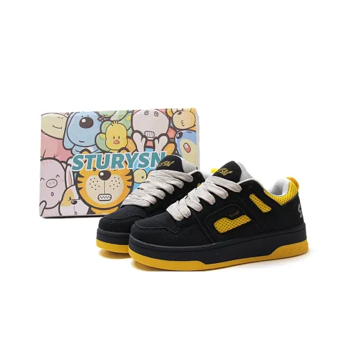 STUR YSN Износостойкий и Легкий Низкий Топ Скейтборд Кроссовки Женские Темно-синий Желтый