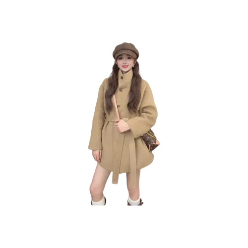 QIAOMONVHAI Хаки Женское Пальто