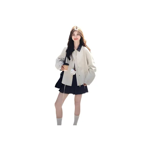 YICHEN Белый Женские Кожаные Куртки