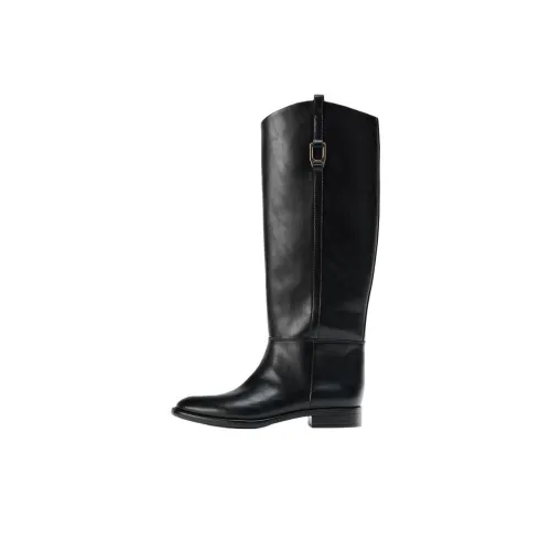 ZARA Collaboration Высокие сапоги до колена 2,5 см женские черные