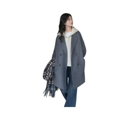 Langqing Серый Пальто + Внутренняя одежда с подарками Wangqing Бренд Наклеенный Женское Пальто