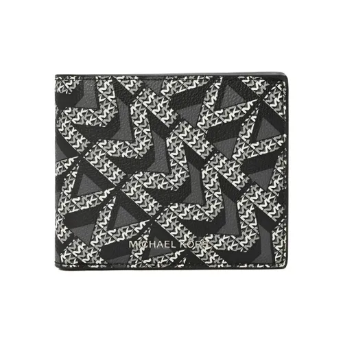 MICHAEL KORS Artificial Leather Картхолдер Кошелек Стандартный Мужской Черный Белый Многоцветный