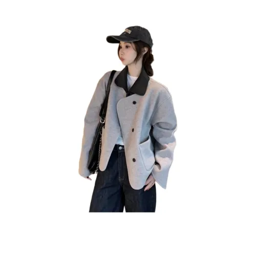 Langqing Фотиния Серый Бесплатная доставка бренда On наклеенный женский короткий пальто