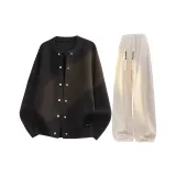 Чёрный + Абрикос Флисовая подкладка [Улучшённая термическая изоляция]