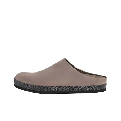 BRUNELLO CUCINELLI Резиновая подошва Тихий Домашние тапочки Женские Умбра