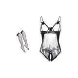 Черный комбинезон без рукавов + черные колготки