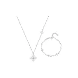 Счастливый Клевер Четырехлистный Ожерелье + Браслет