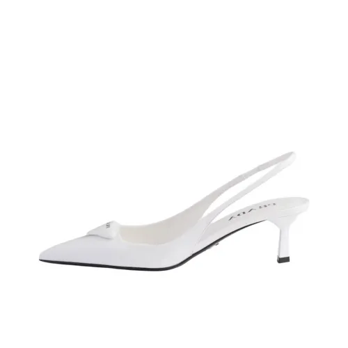 PRADA Узкий каблук Высокие каблуки 5,5 см Женские Белые