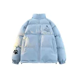 Синий хлопковый пуховик