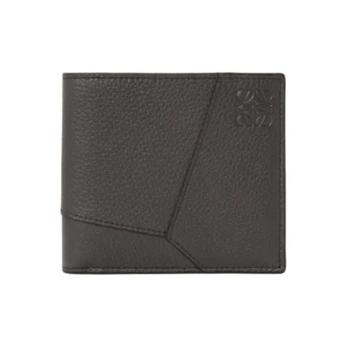 LOEWE Совместное издание Пазл с рельефом Телячья кожа Кошелек Маленький Мужской Темно-серый