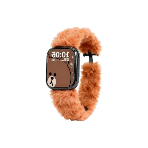 WANSHANGXIAOJIE Ремень Apple Совместимость Кроличий мех Металл