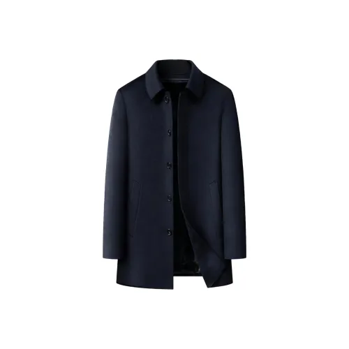 AF Темно-синий [100 кашемир + норка подкладка] Мужской мех