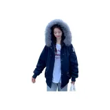 Темно-синий пуховый пиджак