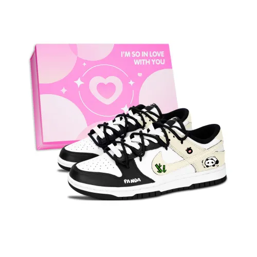 Nike Dunk Cute Panda Устойчивые к истиранию низкие скейтбордические кроссовки унисекс бежевые