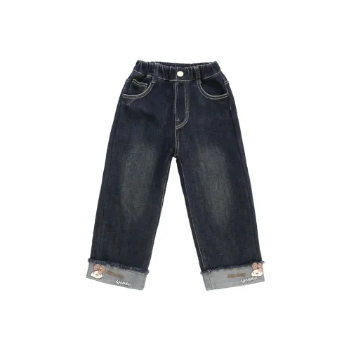 SHIBU Rice Соус Малыш Вышитая версия Буквы Плюс Бархат Джинсы PICTURE Цвет Пре-школа Джинсы