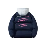 Темно-синий, синий с серым капюшоном