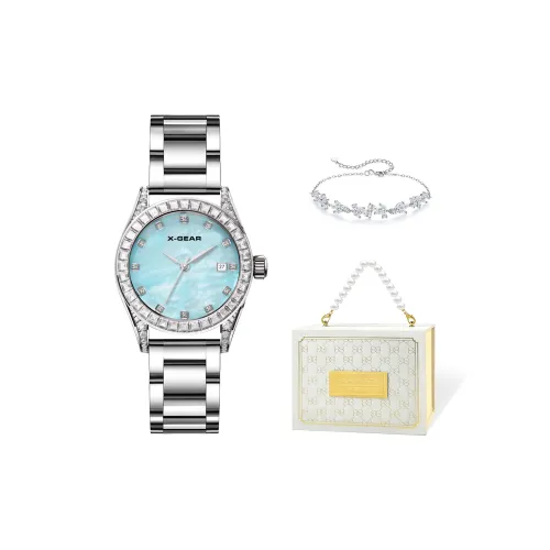 X Шестерня Rhinestone Embellished Minimalist Style Fashion Женские Студенческие Наручные часы Кварцевый механизм