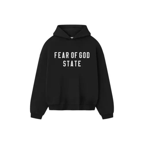 Fear Of God Essentials SS25 90s Fit Fleece Hoodie Deep Black Sweatshirt Men's