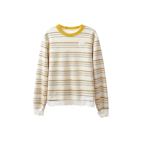 TOUCH Свитшот Женский Желтый Серый Полосы