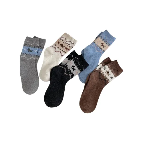 OEING Смешанный цвет 5 пар женские носки MID до икры