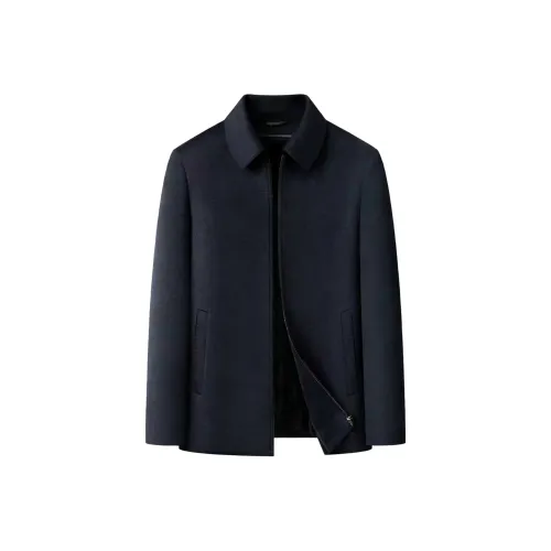 AF Темно-синий [100 кашемир + норка подкладка] Мужской мех