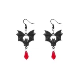 Серьги "Черный летучая мышь" из кристалла
