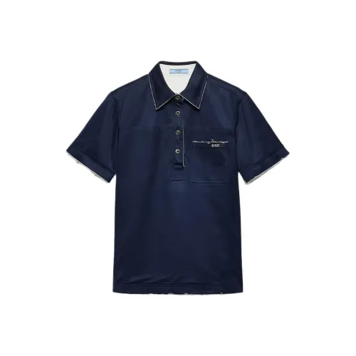 PRADA Морской Синий Женское Поло