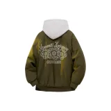 Армейский зеленый хлопковый пуховик (утепленный)