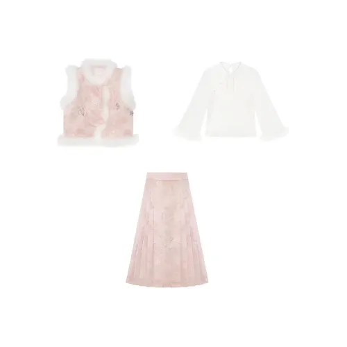 VKXOW Pink Women's Skirt Sets