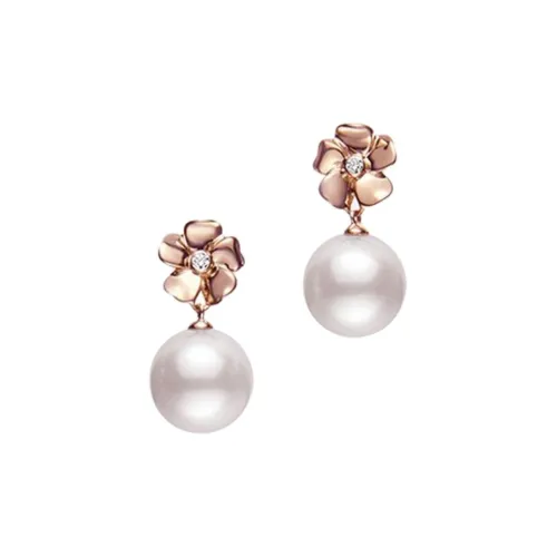 MIKIMOTO Akoya Жемчужные Серьги Женские Розовое Золото