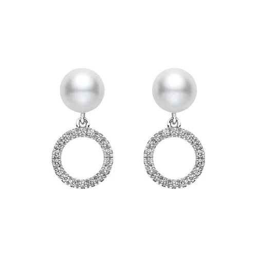 MIKIMOTO 18K Белое золото Серьги Женское серебро