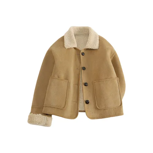 TOUCH Cropped Coat Women's Khaki TOUCH Укороченное пальто женское хаки