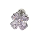 Четырехлистный клевер, богатство, фиолетовый (одиночный), толщина 0,8 мм, длина 6 мм