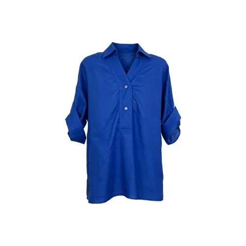 QIAOMONVHAI Сапфирово-синие женские рубашки