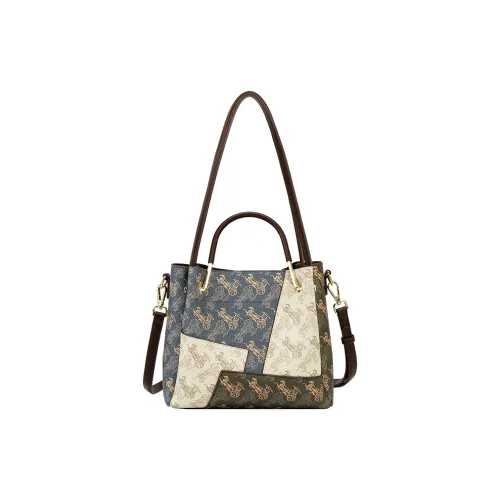 Jacoponnus Сумка-ведро из коровьей кожи плечевая сумка женская большого размера многоцветная