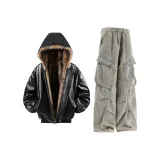 Чёрный топ + жёлтые грязные штаны