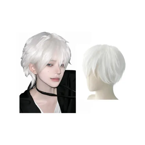 UMIFFA Мужской Короткий Парик с Короткой Стрижкой UNIVERSAL Аниме Белый