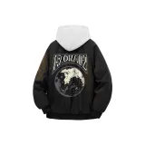 Черный хлопковый пуховик (утеплённый)