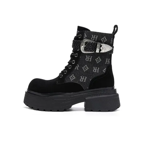 HR Martin Boots Black Women's