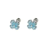 Четырехлистный клевер мятно-синий (1 пара) 0,8 мм толстый * 6 мм длина (размер по длине)