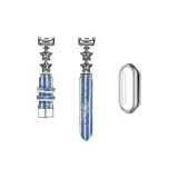 [Серебряная звезда, полосы, деним + однобортный вырез, серебряный ромб, корпус]