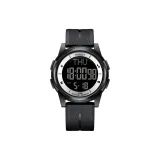 Чёрный корпус, серый циферблат, чёрный ремешок